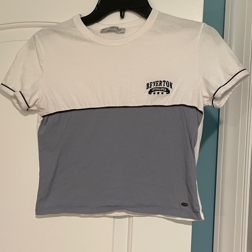 Pull&Bear Classic Crew Neck Tee - White Size: S